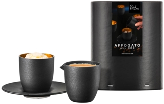 Eisch AFFOGATO Al Oro Espressoglas mit Kännchen Cosmo Gold in Geschenkröhre