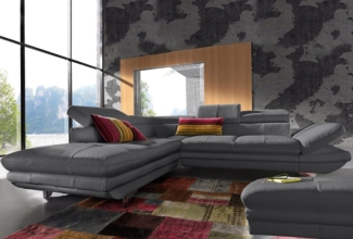 COTTA Polstergarnitur Enterprise L-Form, (Set), Set bestehend aus: Ecksofa mit Arm- & Kopfteilverstellung & Hocker
