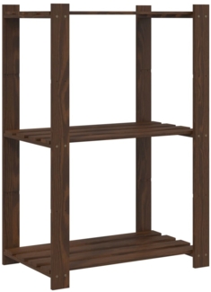 vidaXL Lagerregal mit 3 Böden Braun 60x38x90 cm Massivholz Kiefer 373398