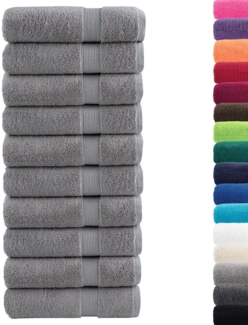 vidaXL 'SOLUND' Premium-Badetücher, 10 Stk., Grau, 100x150 cm