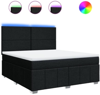vidaXL Boxspringbett mit Matratze Schwarz 180x200 cm Stoff 3294042