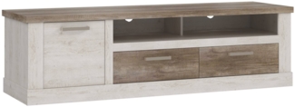 Lowboard DURO TV-Board 2 Schubladen und Gerätefach, Pinie weiß antik