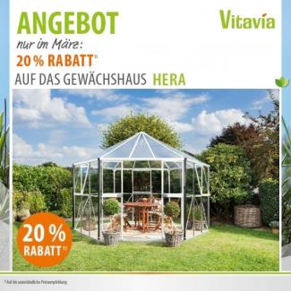 Vitavia Gewächshaus Hera 9000, 3mm ESG, 6mm HKP, weiß (inkl. Fundament)