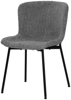 2er Set Stühle Sit&Chairs 48 x 83 x 59 cm Polyester Metall Grau Schwarz