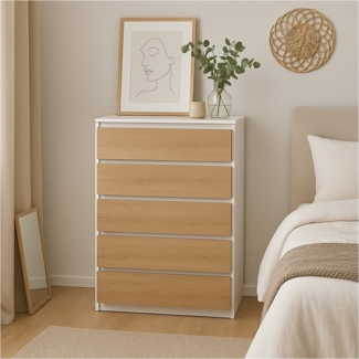 HTI-Living Kommode Kommode Weiß-Artisaneiche (Stück, 1 St, 1 Kommode ohne Dekoration), Sideboard