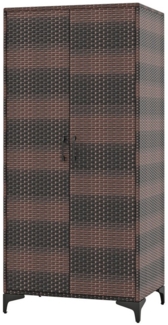 KOMFOTTEU Kleiderschrank Garderobenschrank aus PE-Rattan mit 4 Aufbewahrungswürfeln