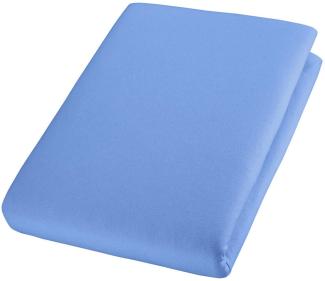 Cotonea Jersey Spannbettlaken aus Bio-Baumwolle|60x120 - 70x140 cm| blau