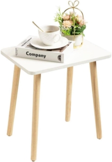 Kleiner Beistelltisch weiß Nachttisch modern Eiche MDF Holz - 40x30x42cm