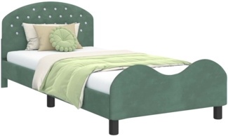 vidaXL Kinderbettgestell mit Kopfteil Meergrün 80x200 cm Samt 42011118