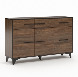 AX LIVING Schubladen Sideboard Kommode Fabriani K3D3S Shirin Walnut