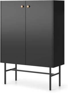 AX LIVING Kommode modern Dinley – 93 cm breit, komplett Schwarz matt