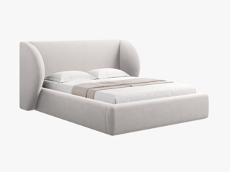 Micadoni Polsterbett Miley Samt Bluvel Silber 140x200