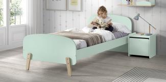 Einzelbett Kiddy 205,5 x 72,5 x 95 cm Nachtkonsole MDF Mintgrün