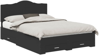 vidaXL Bettrahmen mit Kopfteil Schwarz 140 x 200 cm Holzwerkstoff 3413595