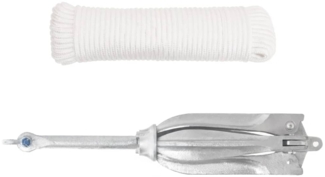 vidaXL Klappanker mit Seil Silber 12 kg Feuerverzinktes Gusseisen 94280