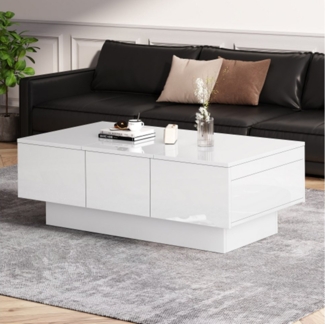 XDeer Couchtisch Couchtisch mit Schiebefunktion, 2 versteckte Fächer, 2 Schubladen, - elegantes Design für Ihr Wohnzimmer 100x55x35 cm