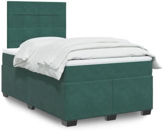 vidaXL Boxspringbett mit Matratze Dunkelgrün 120x190 cm Samt 3293161