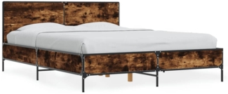 vidaXL Bettgestell Räuchereiche 120x190 cm Holzwerkstoff und Metall 3280024