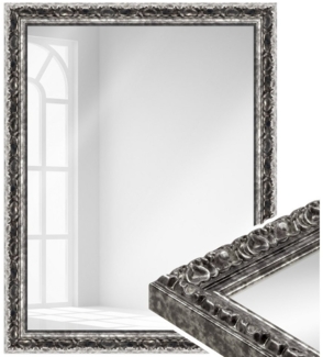 WANDStyle Wandspiegel H215, Silber, aus Kunststoff im antiken Stil