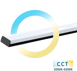 18 Watt LED Unterbauleuchte mit modernem Design in Schwarz Linear|59 x 6 x 3,6 cm (LxBxH)|CCT|1820 Lumen