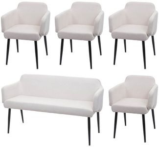 MCW Essgruppe MCW-L13-Set-4, (Set, 5er), Hohe Stoffqualität, Schraubfüße zum Ausgleichen von Bodenunebenheiten