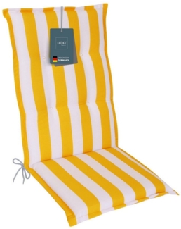 LILENO HOME Hochlehnerauflage Gartenstuhl Auflage, bequeme Sitzauflage für Gartenmöbel, Stuhlkissen, (1 St, 1er Set), Polsterauflage Blockstreifen Gelb, Sitzpolster für Klappstühle