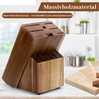 BlingBin Messerblock Universal-Messerblockhalter Holz Messerhalter Messerblock ohne Messer (1tlg), 14 Messerfächer, spart Platz auf der Küchentheke