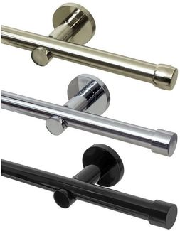 Gardineum Gardinenstange, Ø 20 mm, 1-läufig, ab 2 m mittig geteilt, Metall, Breite:, 110,0 cm, Edelstahl-optik