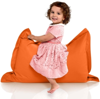 Green Bean® Kinder-Sitzsack 70x100 cm & 70 Liter EPS-Perlen Füllung - Indoor & Outdoor Bean Bag Sitzkissen - Orange