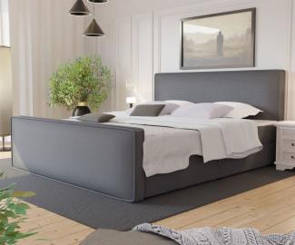 Boxspringbett Schlafzimmerbett CELES 180x220cm Stoff Brooklyn Anthrazit