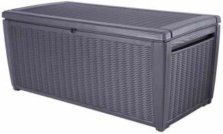 KETER Kissenbox Rattanoptik Sumatra, anthrazit 145x73x64 cm, Kunststoffgeflecht