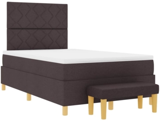 vidaXL Boxspringbett mit Matratze Dunkelbraun 120 x 190 cm Stoff 3344362