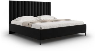 Micadoni Polsterbett Allison Samt Schwarz 160x200