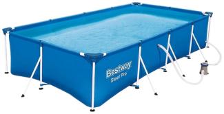 Bestway Steel Pro Pool Swimmingpool Set Filterpumpe Kartusche 400 x 211 x 81 cm