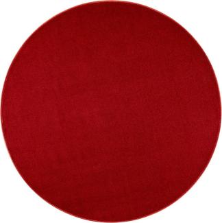 Kurzflor Teppich Nasty, rund - rot - 133 cm Durchmesser