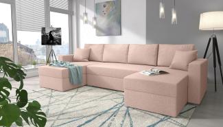 Stylefy Rubicon Wohnlandschaft Strukturstoff Rosa