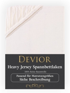 Devior Spannbettlaken Heavy aus 100% Baumwolle mit 160 g/m² - Blickdicht mit Einlaufschutz, Jersey, Gummizug: Rundumgummizug, Laken bis 32cm Matratzenhöhe - Spannbettlaken 140 x 200 cm Blickdicht