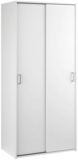 Dmora Kleiderschrank 2 Türen Cindy, Schlafzimmermöbel, Schrank, Garderobe, 78x48 h175 cm, Weiß