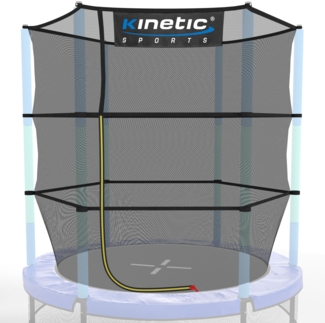 KINETIC SPORTS Trampolin Sicherheitsnetz für JUMPER 140 cm Kindertrampoline – Ersatz Fangnetz Netz mit Reißverschluss, UV-beständig, Indoor