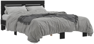 vidaXL Bettgestell Schwarz 135x190 cm Holzwerkstoff und Metall 3280162