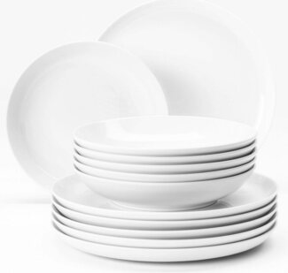 Seltmann Weiden Lido Weiß Tafelservice 12-teilig rund