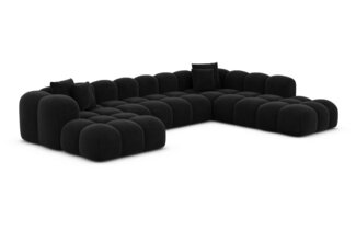 Sofa Dreams Wohnlandschaft Polster Stoffsofa Modern Ottomane Couch Samtstoff Formentera XXL, Loungesofa