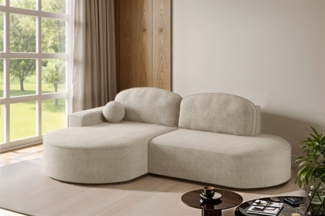 Ecksofa Schlafsofa Sofa GIRONA Stoff Arena Beige Ottomane Links