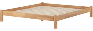 Erst-Holz Doppelbett Futonbett inkl. Rollrost, Buche Massivholz, 200x200 cm