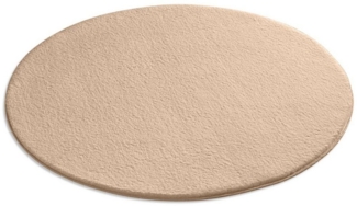 TaraCarpet Teppich Supersoft Kurzflorteppich Fiona Uni, rund, Höhe: 19 mm, waschbar beige Wohnzimmer Schlafzimmer Kinderzimmer 120x120 cm