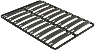 Vente-unique - Gestell Lattenrost 140 x 190 cm - 2 x 9 Latten - Rutschfest - Ohne Füße - Schwarz - MONTIANO von YSMÉE