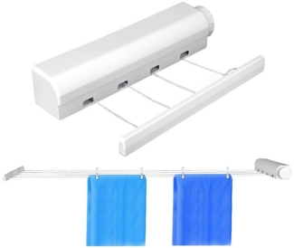 Rhein Beleuchtung Wand-Wäscheleine Einziehbare Wand-Wäscheleine, wäschetrockner wand, wäscheleine, Hitzebeständiges, robustes Material, platzsparend einziehbar