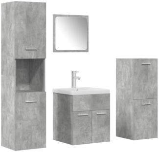 vidaXL 5-tlg. Badmöbel-Set Betongrau Holzwerkstoff 3324895