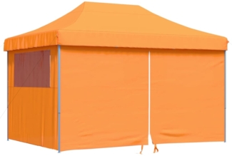 vidaXL Pop-Up Partyzelt, faltbar, Stahl / PE, orange, mit 4 Seitenteilen, 315 x 410 x 279 cm