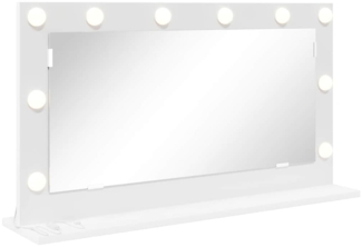 vidaXL Kosmetikspiegel Weiß 80 x 45 x 18 cm Holzwerkstoff und Glas 868317